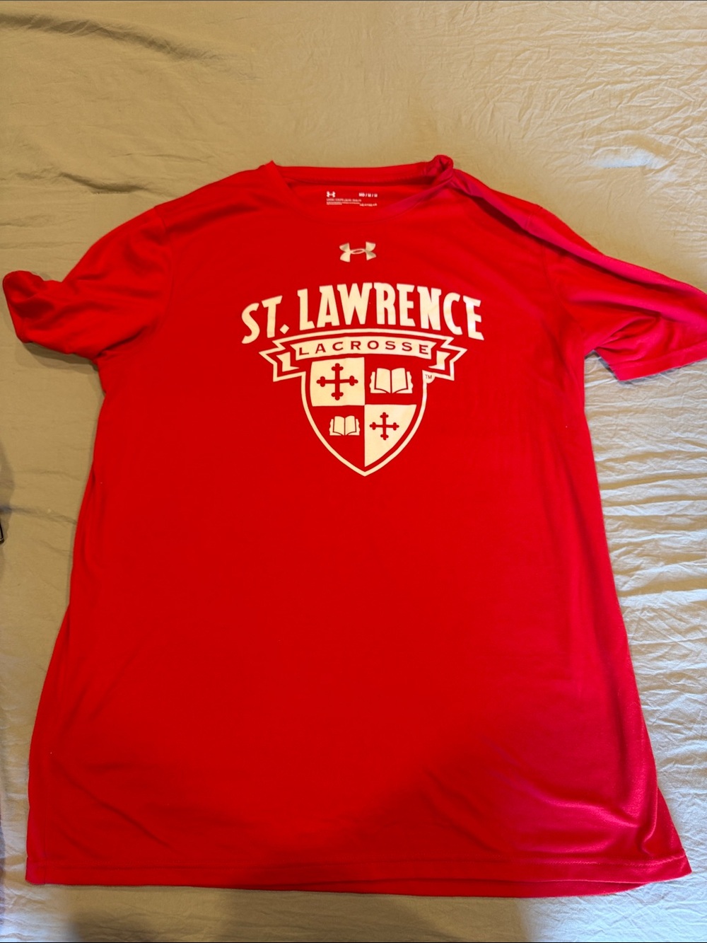 Under Armour Red St. Lawrence Lacrosse Tee with White Crest